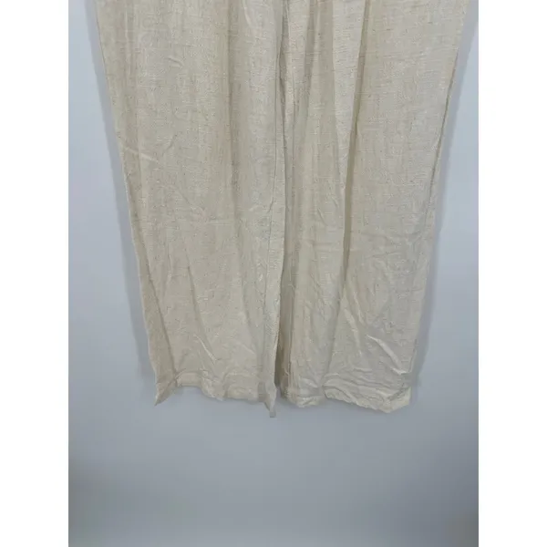 Blenca‎ Womens Cream Linen Blend Loose Fit Pants Women Sz S Boho Coastal Minimal - Image 4