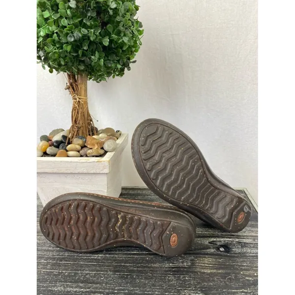 Ugg Brown Leather Bettey Shearling Slip On Slipper Shoes 8 - Image 5
