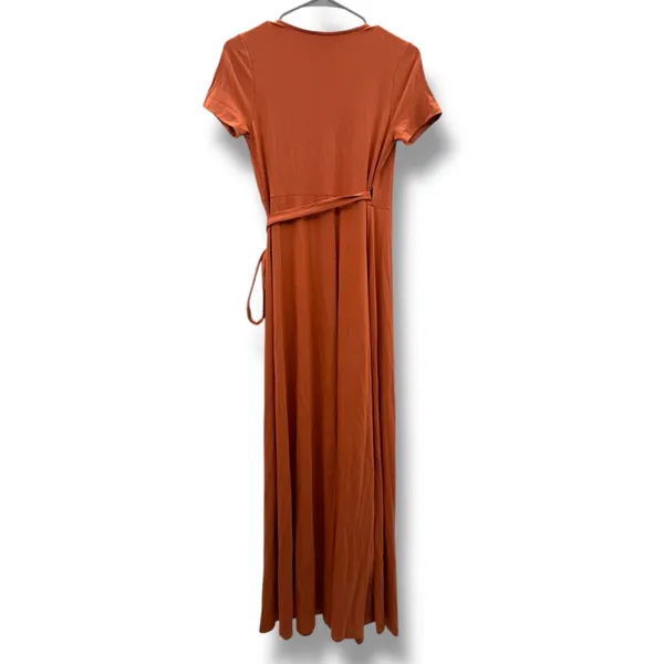 Lulus Evolve Rust Orange Short Sleeve Wrap‎ Maxi Dress Sz S - Image 6