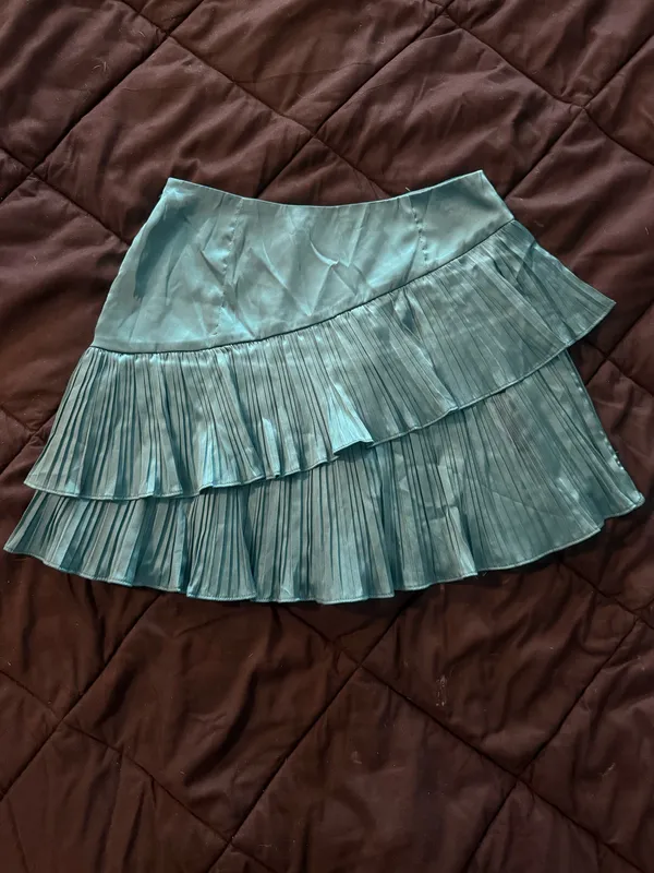 {DO+BE} Just In Time Teal Tiered Ruffle Mini Skirt - Image 11