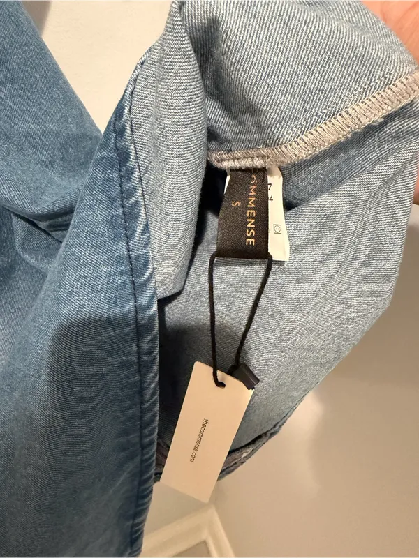 NWT Commense Denim Halter Tie-Neck Top - Blue - Size S - Image 4
