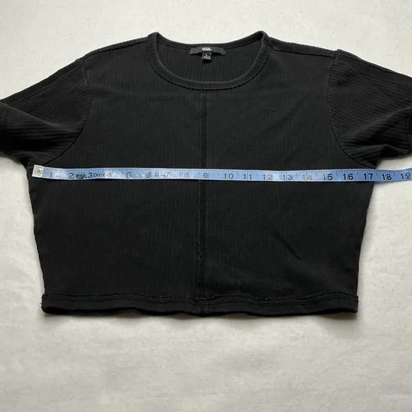 Vans Womens Ribbed Short Sleeve Crop Top Black Size L - Image 4