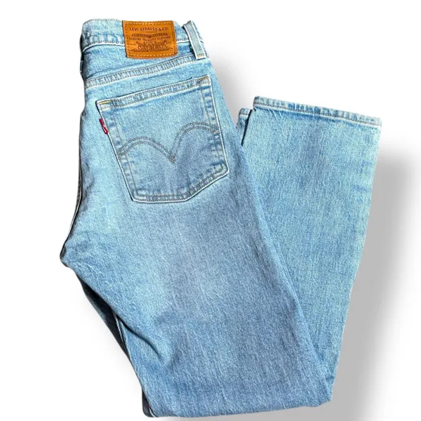 Levi’s Premium Wedgie Straight Jeans W25 L26 Light Wash‎ Distressed High Rise - Image 2