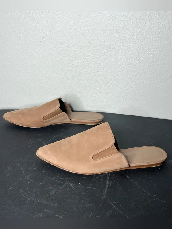 Jenni Kayne Oiled Leather Point Toe Slip On Mules in Taupe EU 41 Quiet Luxury - Image 3