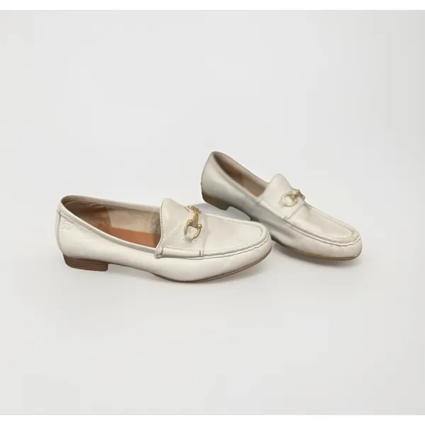 Born Women's Ardsley Preppy Loafer Leather White 8.5 Business Casual Officewear - Image 2