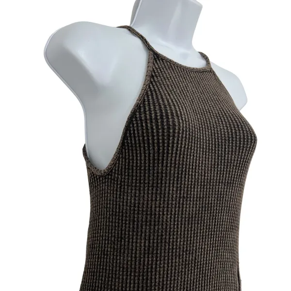 Free People FP One XS Katya Thermal Bodycon Mini Dress Brown Textured Ruched‎ - Image 6