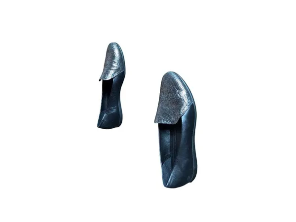Ecco Black and Silver Snakeprint Flats - Image 5