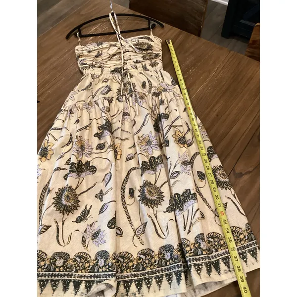 ULLA JOHNSON Ella lemon balm floral cut out halter midi dress size 2 - Image 5