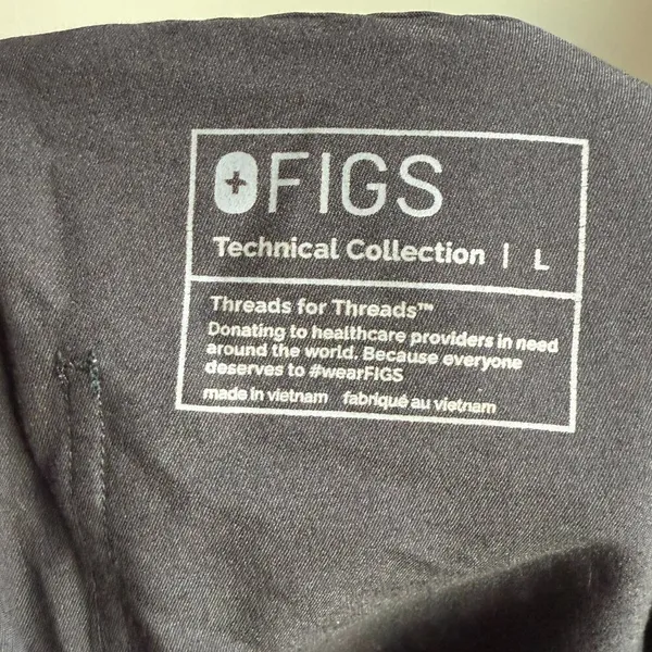 Figs Technical Collection Slim Fit Black Scrub Pants - Size L - Image 5