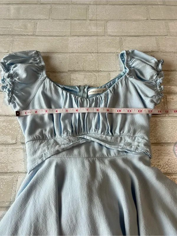 Altar'd State Light Blue Ruffle Cottage core Coastal Romper - Image 6