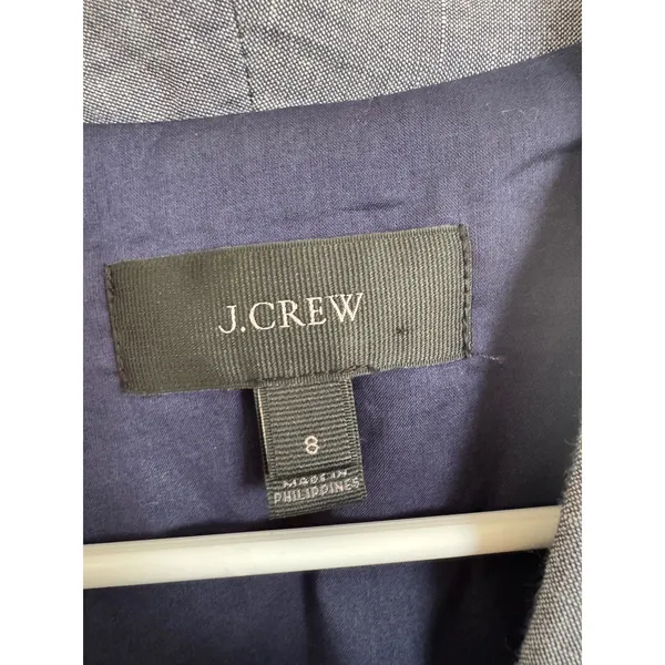 J.Crew Unstructured Shawl Collar linen cotton blend blue/gray blazer size 8 - Image 3