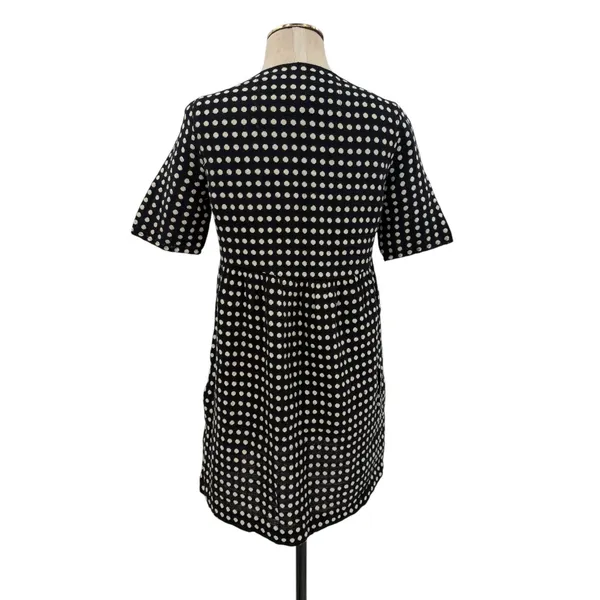Ace & Jig Polka Dot Linen Cotton Babydoll Mini Dress Black Cream Size Small - Image 4