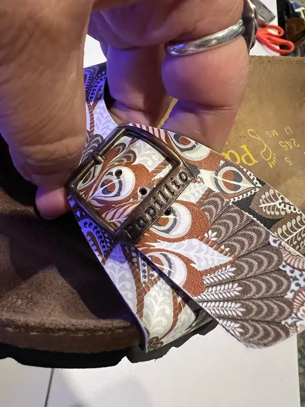 Papillio by Birkenstock Madrid sandals with a peacock brown patterned strap 7 - Image 2