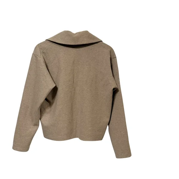 Uniqlo Womens Tan Beige Half Zip Sweatshirt Cropped Pullover 241-472561 XS - Image 2