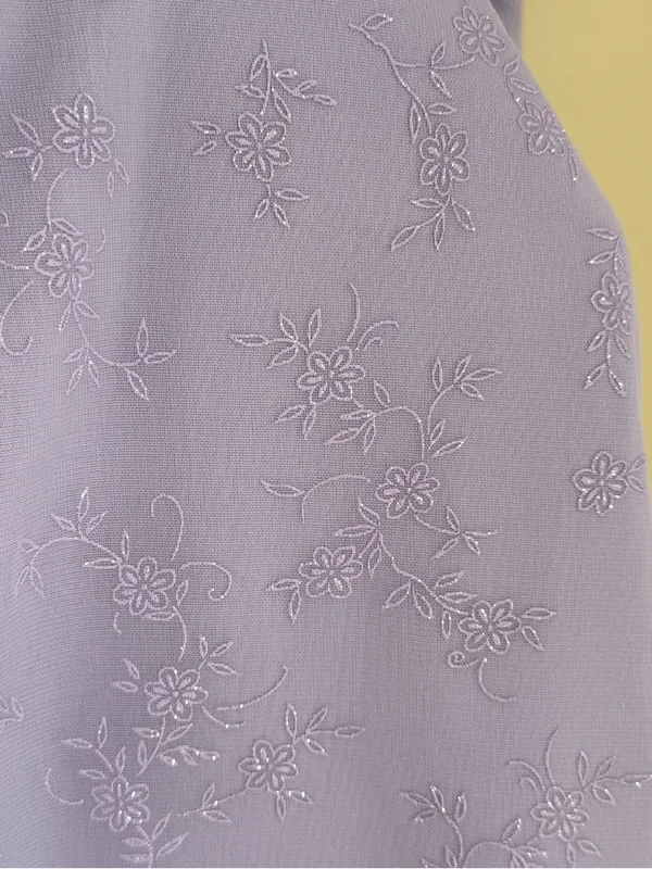 Vintage Y2K Lavender Cowl Neck Lace Up Back Floral Mesh Midi Dress Fairycore - Image 4