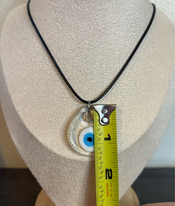 Handmade Clear Evil Eye Necklace  - Image 8