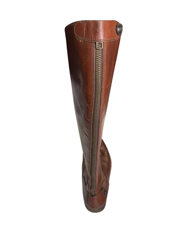 FRYE Melissa Button Leather Riding Womens 6.5 cognac Equestrian Knee High BOOTS - Image 3
