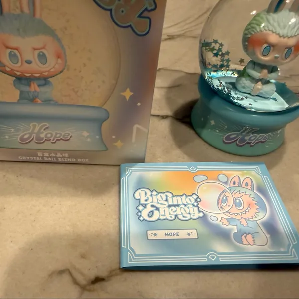 Pop Mart Labubu Big Into Energy Crystal Ball - Hope Snow Globe New - Image 4