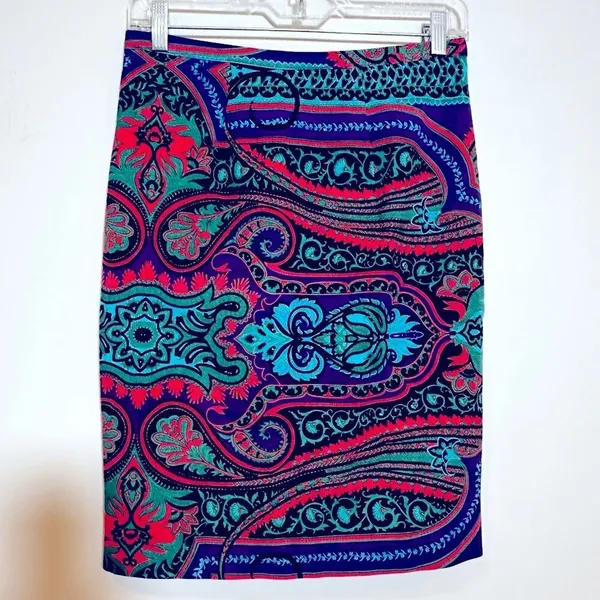 Plenty By Tracy Reese Anthropologie Pencil Skirt Women's‎ Size 4 Vibrant Paisley - Image 3