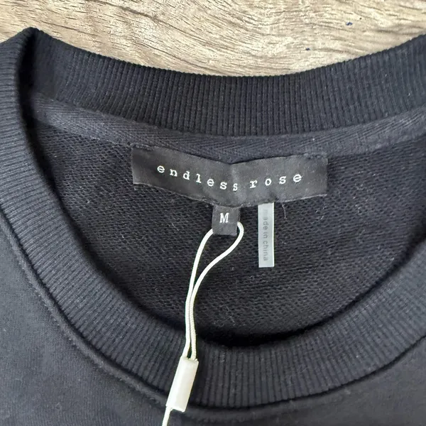 Endless Rose black sweatshirt with ‘love’ beaded‎ on front size m NWT - Image 4