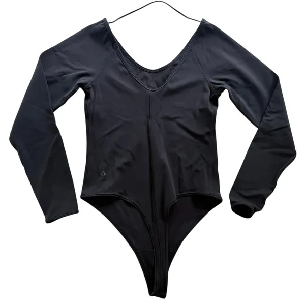 Lululemon Full Freedom Bodysuit Black Size 4 Nulu Thong Long Sleeve One Piece - Image 3