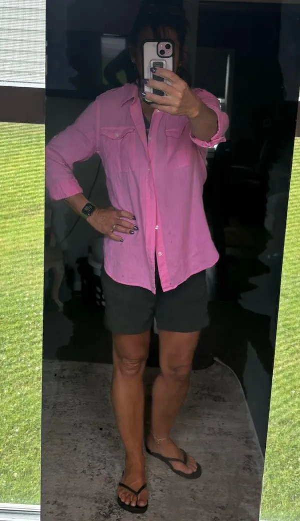 Ralph Lauren Sport hot pink linen shirt woman's size 14 - Image 6