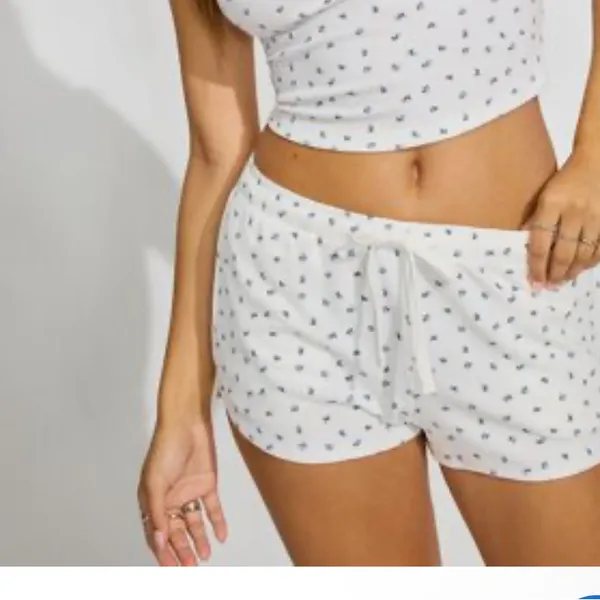 Garage Pointelle Dainty Floral Pajama Sleep Shorts XS - Image 8