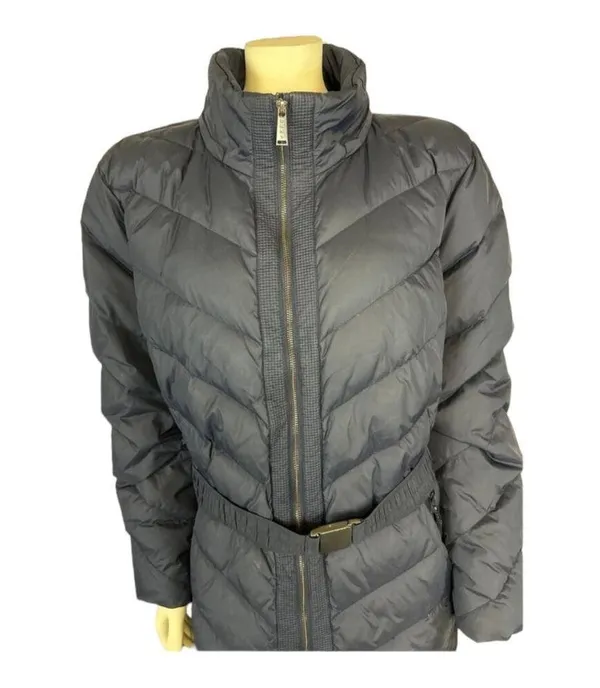 DKNY Navy puffer down 3/4 length coat with belt size 2x * - Image 5