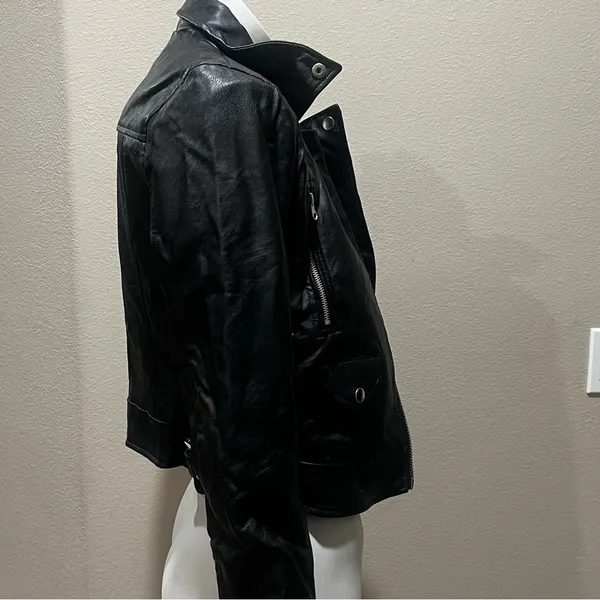 Love tree black faux leather jacket - Image 5