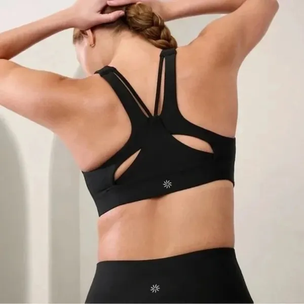 New Athleta S Flex Spacer Tipped Bra Black Small A-C - Image 2