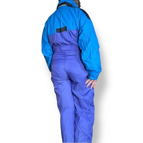 Vintage 90s Inside Edge Purple Blue One Piece Ski Suit‎ Youth XL Womens Fit Snow - Image 8