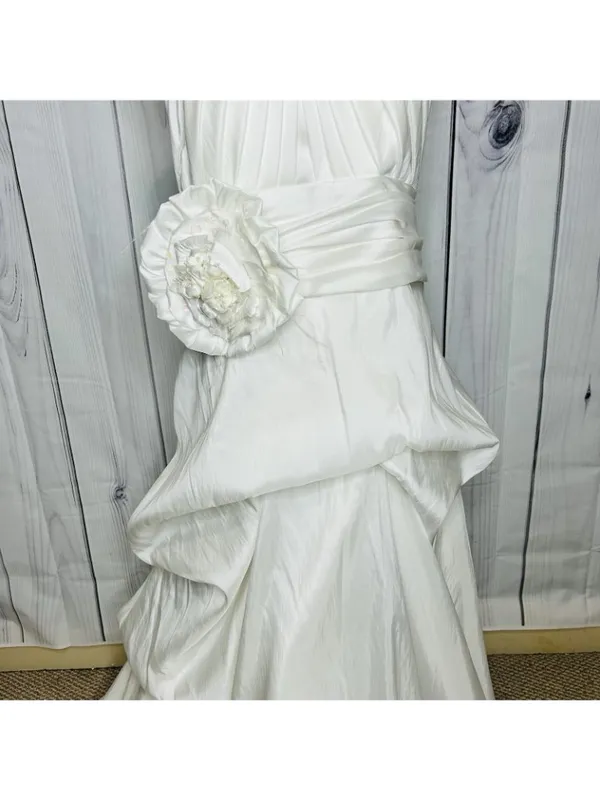 Wtoo Wedding Cotillion Dress Sz 14 Worn Once Pleated Floral Applique Sweetheart - Image 3