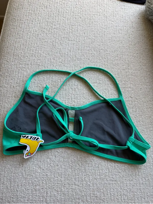 NWT Jolyn Women's Teal Tie Back Bikini Top - Image 2