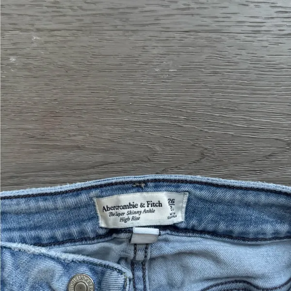 Abercrombie & Fitch Super Skinny Ankle High Rise Curve Love Button Fly Jeans - Image 3