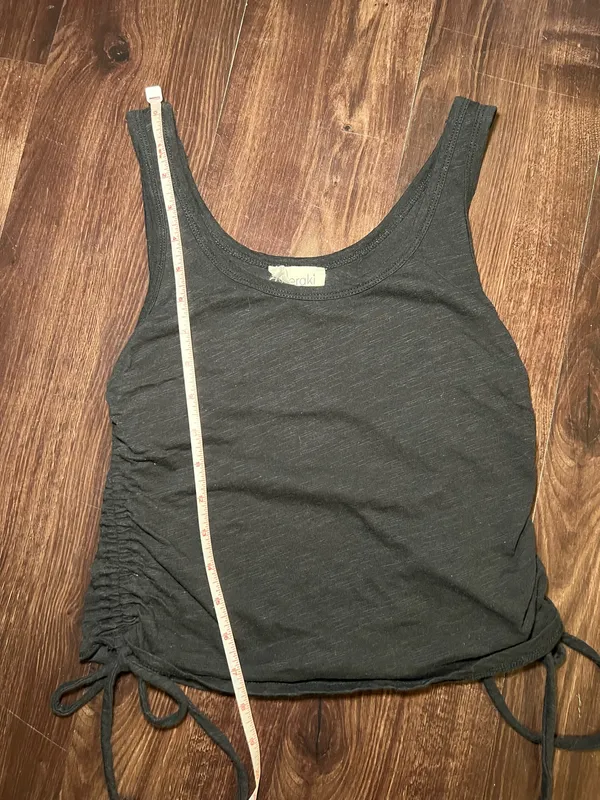 Meraki Black Tank Top with ruched sides size medium - Image 5