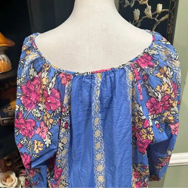 Free People Elena Printed Peasant Top – Size Medium - Image 10