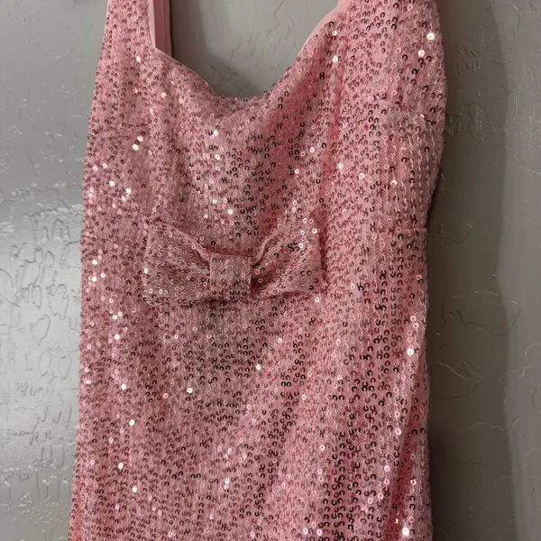 Lulus Popular Invite Pink Sequin Mesh Feather Mini Dress, XS 2209336 - Image 3
