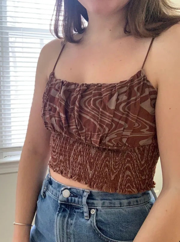 PacSun Brown Swirl Cropped Tank - Image 2