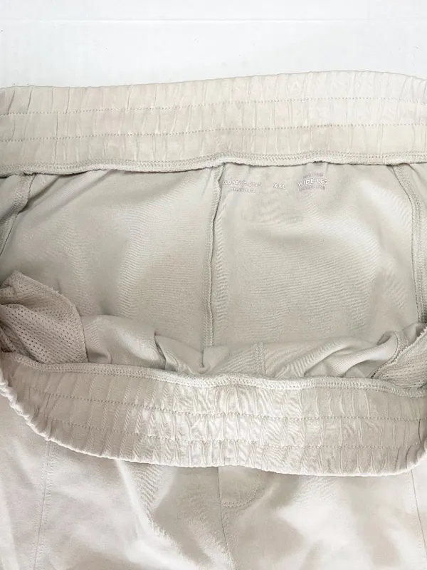 Old Navy High-Waisted Wide-Leg Fleece Sweatpants Lounge Wear - XXL - Light Beige - Image 2