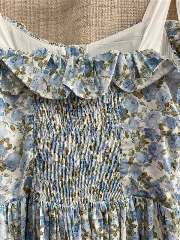 Floral Printed Contrast Shoulder Strap Midi Dress Last One Size Small - Image 15