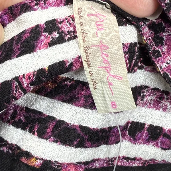 Free People Maxi Dress Size 8 Midnight Combo Striped Floral‎ Rayon Blend - Image 3