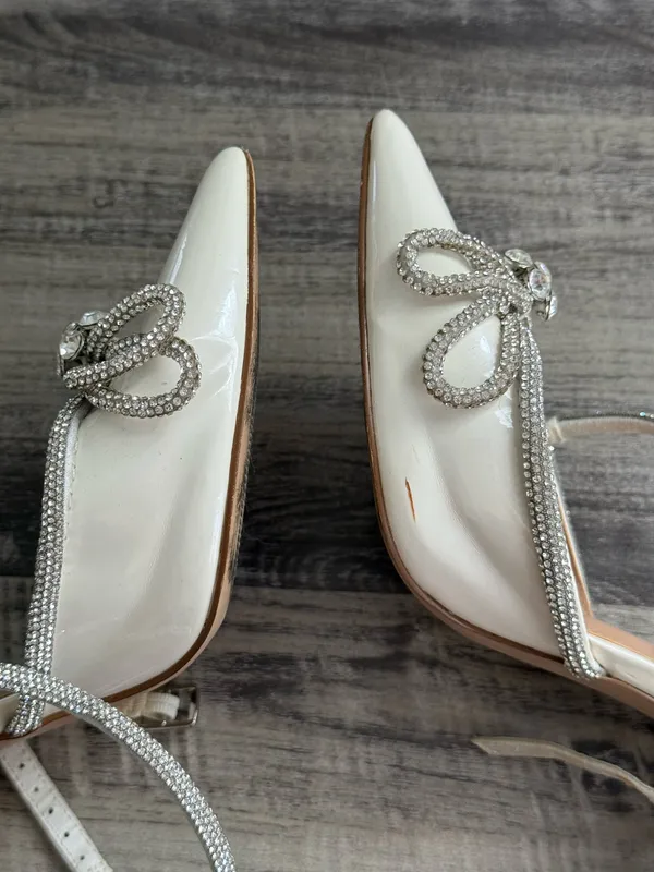 steve madden viable white embellished heels - Image 10