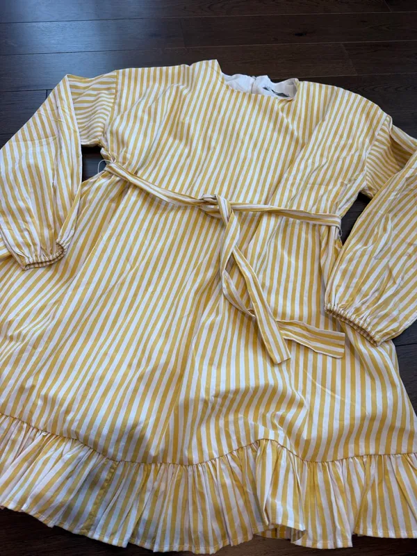 English Factory Belted Mini Dress in Yellow/White - Medium - C11-195 - Image 6