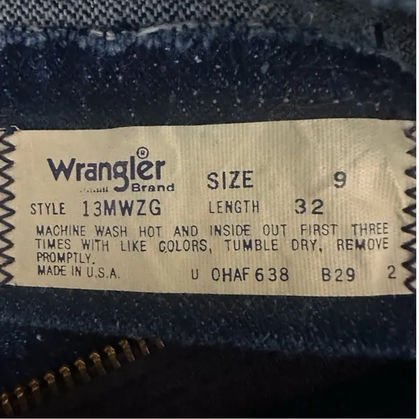 Wrangler Vintage Cowboy Cut Jeans High Rise Tall Rigid Blue Denim 13MWZG - Image 7