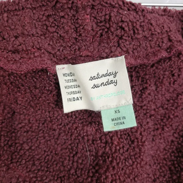 Saturday Sunday Anthropologie Womens Pants XS Red Fleece Wide Leg Sweatpants - Image 5