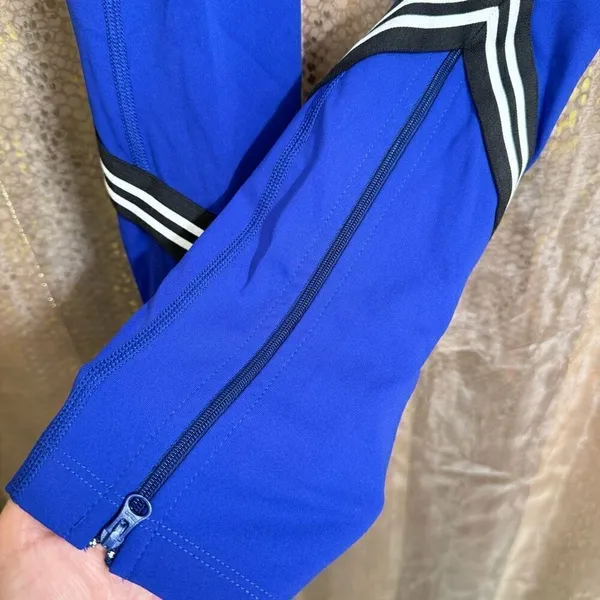 Free People Movement Cobalt Blue Zephyr Striped Leggings Small - Image 5