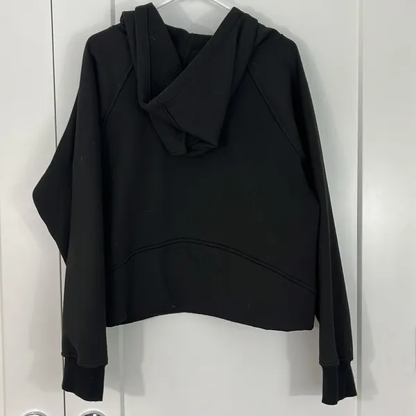 Amazon Laslulu XL Black Oversized Quarter-Zip Hoodie Sweatshirt with Pocket - Image 11
