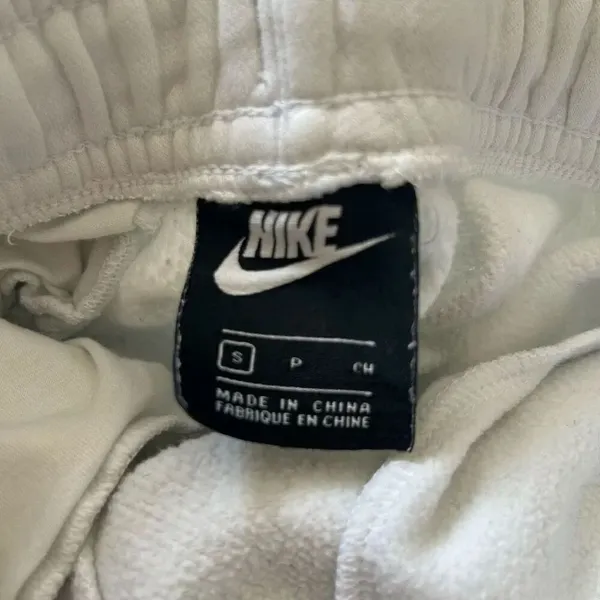 Nike Club Fleece Joggers Womens Small White Sweatpants Embroidered Swoosh - flaw - Image 4