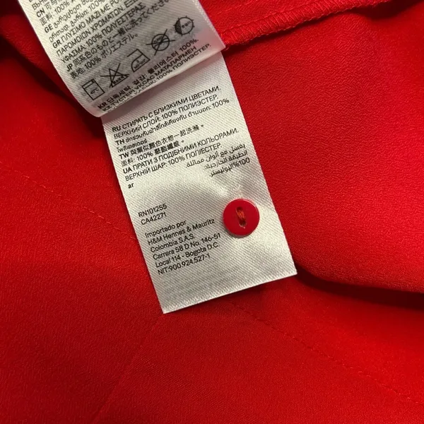 NWT H&M Womens Size 2 Red Long Sleeve Shift Mini Dress Round Neck office holiday - Image 7