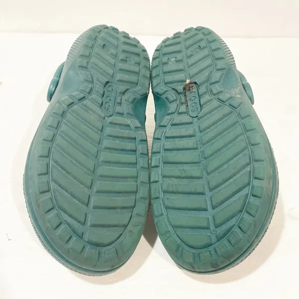Crocs‎ Size 7 Classic Faux Fur Lined Clogs Slip-On Green - Image 5